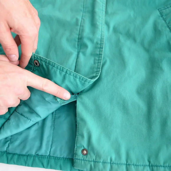 Vintage 90S British Green & Red Checker Liner Zip Up Hooded  Winter Jacket XL - Picture 15 of 16